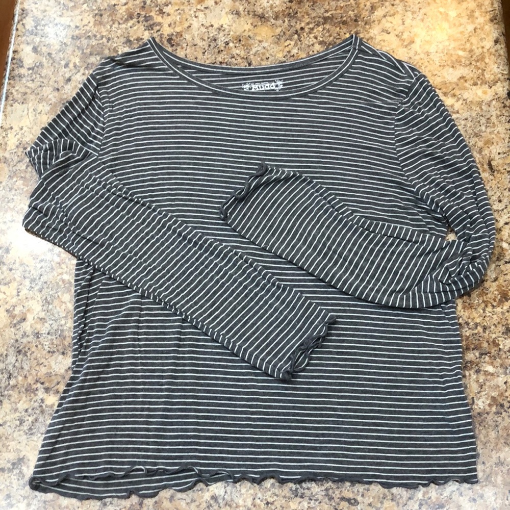 Mudd Womens long sleeve striped shirt Large